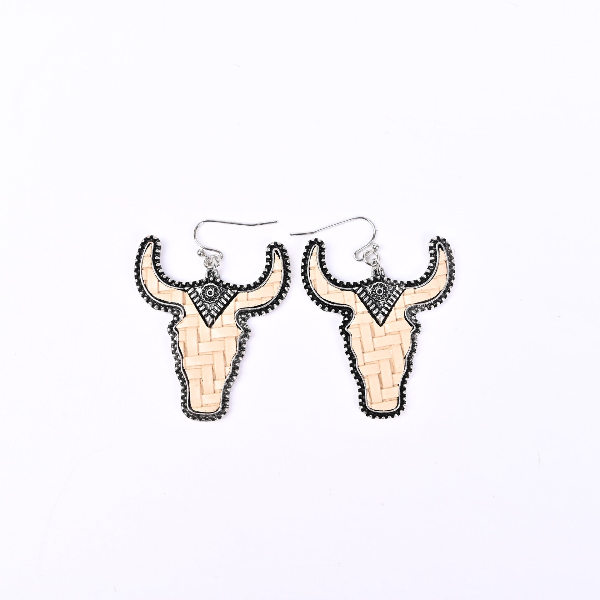 Wholesale Cowhead Western Denim Alloy Earrings